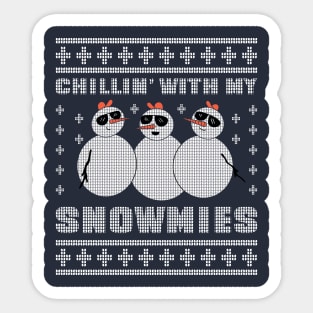 Chilling Snowmies Sticker